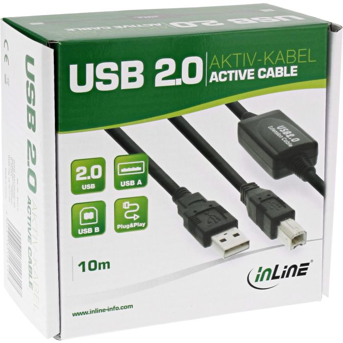 INLINE USB 2.0 Aktivkabel mit Signalverstaerkung St A an St B 10m 2 INLINE USB 2.0 Aktivkabel mit Signalverstaerkung St A an St B 10m 2