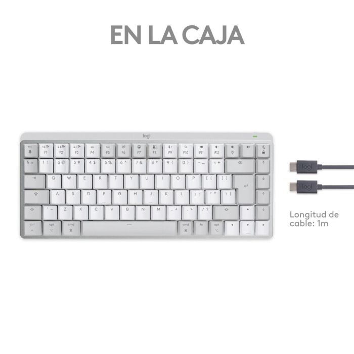 Teclado Inalámbrico Logitech 920-010799 Blanco Qwerty Español QWERTY Qwerty US Inglés EEUU 1