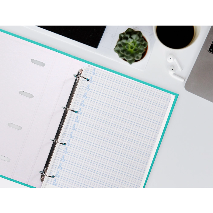 Liderpapel Recambio A4 Pautaguia 100 Hojas 75gr Cuadriculado Pautado 5mm Con Margen 4 Taladros 8
