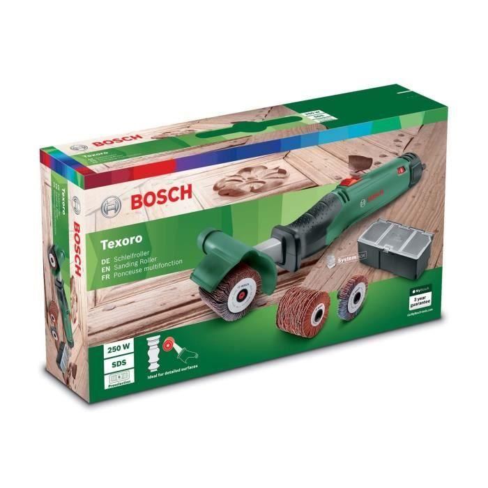 Bosch TEXORO Lijadora Multifunción 250W para Áreas de Difícil Acceso y Lijado de Rampas, Rodapiés, Muebles Curvos 1