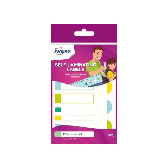 Etiqueta Escolar Avery Resistentes Al Agua Colores Mate Surtido Blister De 24 (Set de 30)
