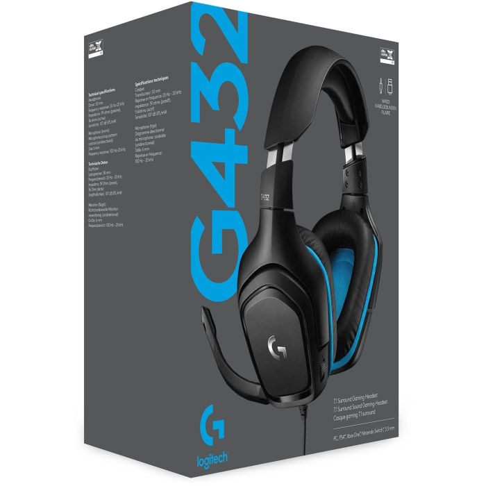 Logitech G432 Auriculares Gaming Cableados con Micrófono Sonido Envolvente DTS Headphone:X 2.0 Transductores 50mm USB Jack 3.5mm Negros 5 Logitech G432 Auriculares Gaming Cableados con Micrófono Sonido Envolvente DTS Headphone:X 2.0 Transductores 50mm USB Jack 3.5mm Negros 5