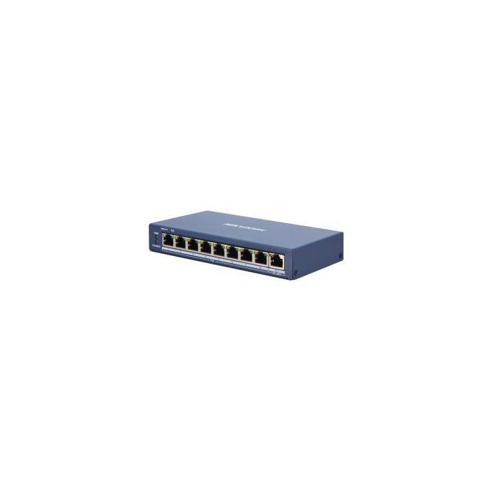 Hikvision Switch gestionable 8 puertos PoE Fast Ethernet + 1 RJ45 Gigabit 110W