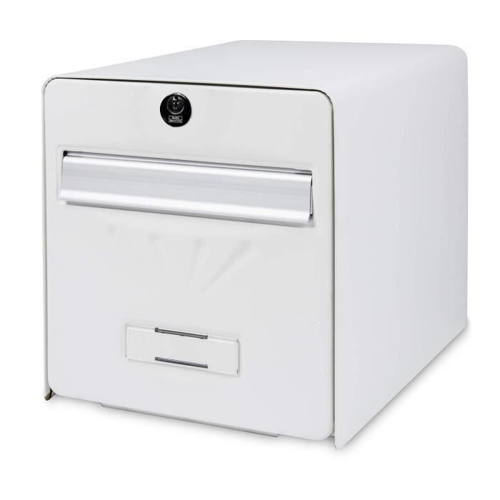 BURG WACHTER Buzón costero de acero galvanizado - Puerta trasera de cristal - Blanco 2 BURG WACHTER Buzón costero de acero galvanizado - Puerta trasera de cristal - Blanco 2