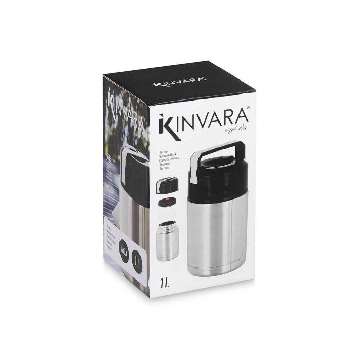 Termo para Alimentos Kinvara Acero Negro Metal Polipropileno 1 L 11,5 x 19,5 x 11,5 cm 2