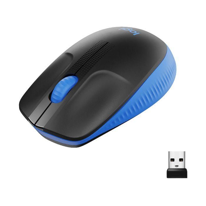 Logitech M190 Ratón Inalámbrico Completo, RF Wireless, Batería Alcalina, Color Azul