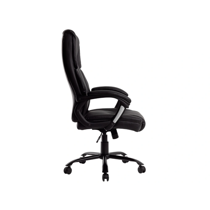 Q-connect Silla de Dirección Profesional, Respaldo Alto, Similpiel, Negro, Base Metálica, Ruedas Premium, Altura Max 1260 mm 1