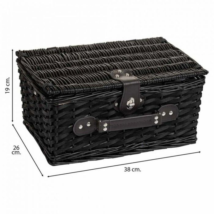 Cesta de Picnic Alexandra House Living Negro Mimbre 6