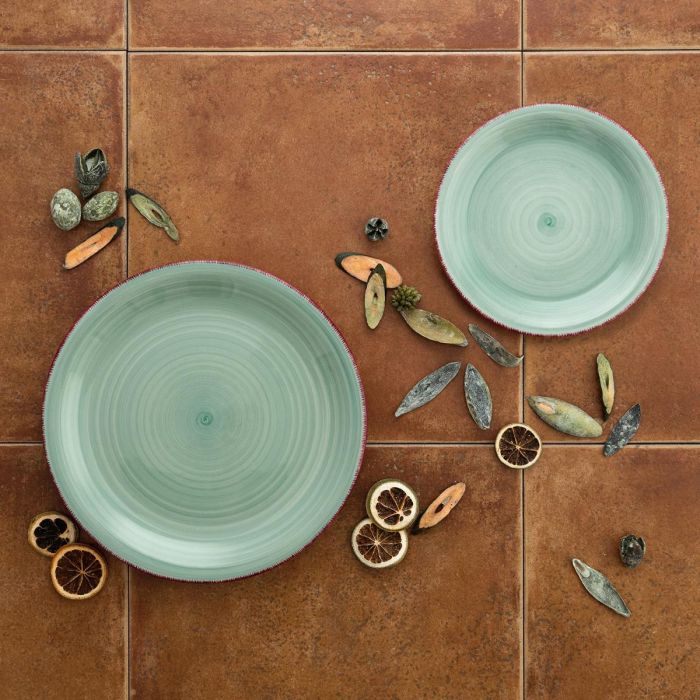 Quid Plato Postre Cerámico Vita Aqua 19 cm, 12 Unidades, Pintado a Mano, Apto Lavavajillas, Microondas y Congelador 2 Quid Plato Postre Cerámico Vita Aqua 19 cm, 12 Unidades, Pintado a Mano, Apto Lavavajillas, Microondas y Congelador 2