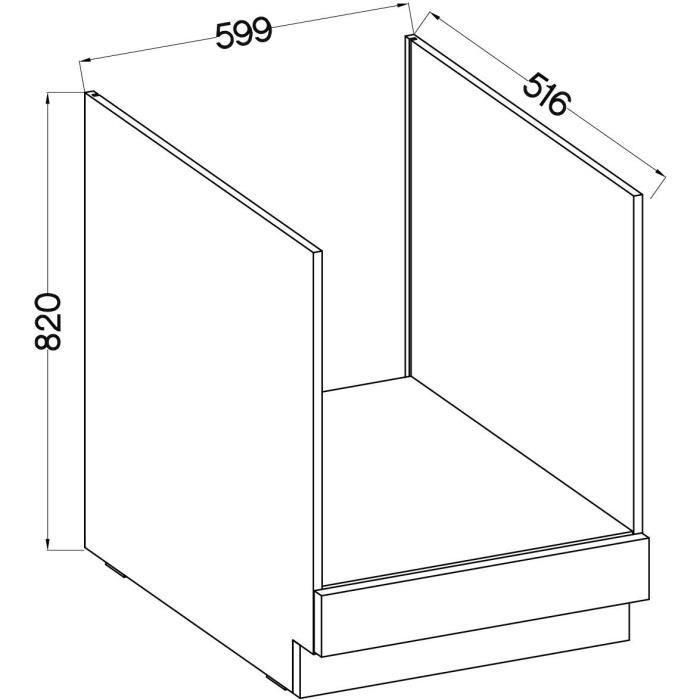 Mueble bajo para horno empotrado con encimera - Gris mate - L 60 x P 51,6 x H 85 cm - LASSEN 3