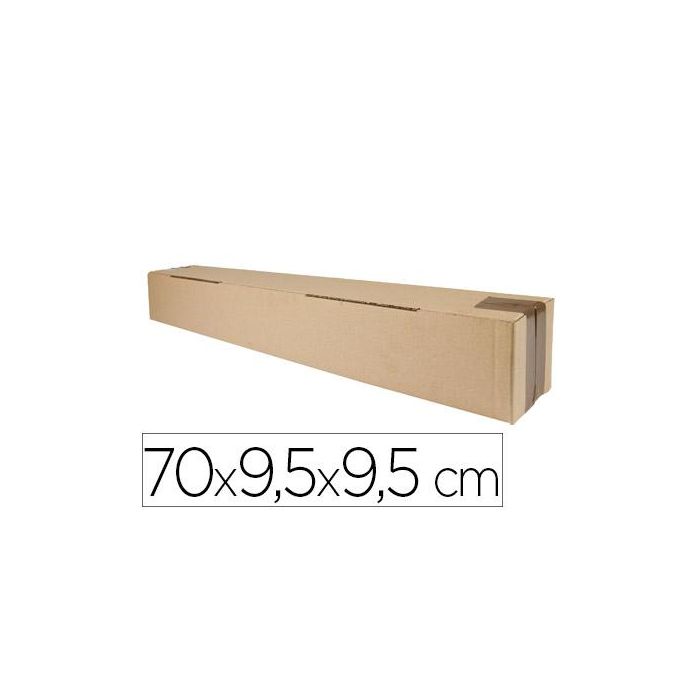 Caja Para Embalar Q-Connect Tubo Carton Reciclado Canal Simple 3 mm Color Kraft 725x95x95 mm 5 unidades