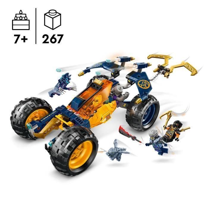 LEGO 71811 Buggy Todoterreno Ninja de Arin Ninjago, Amarillo, con 4 minifiguras y Riyu bebé - Temporada 2 1