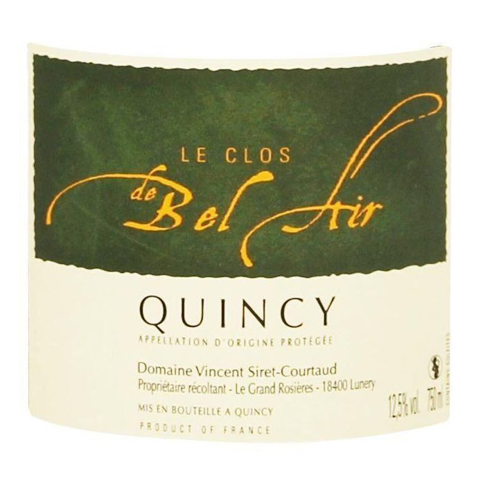 Clos Bel Air 2020 Quincy - Vino blanco del Loira 1 Clos Bel Air 2020 Quincy - Vino blanco del Loira 1