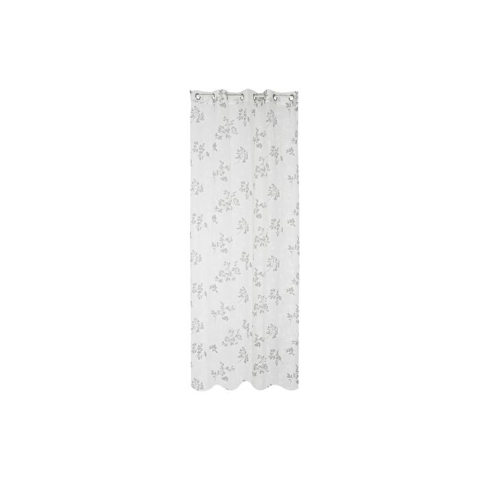 DKD Home Decor Cortina Visillo de Poliéster Estilo Shabby Gris Claro y Blanco con Hojas - Juego de 2 Unidades de 270cm Alto x 140cm Ancho 0 DKD Home Decor Cortina Visillo de Poliéster Estilo Shabby Gris Claro y Blanco con Hojas - Juego de 2 Unidades de 270cm Alto x 140cm Ancho 0