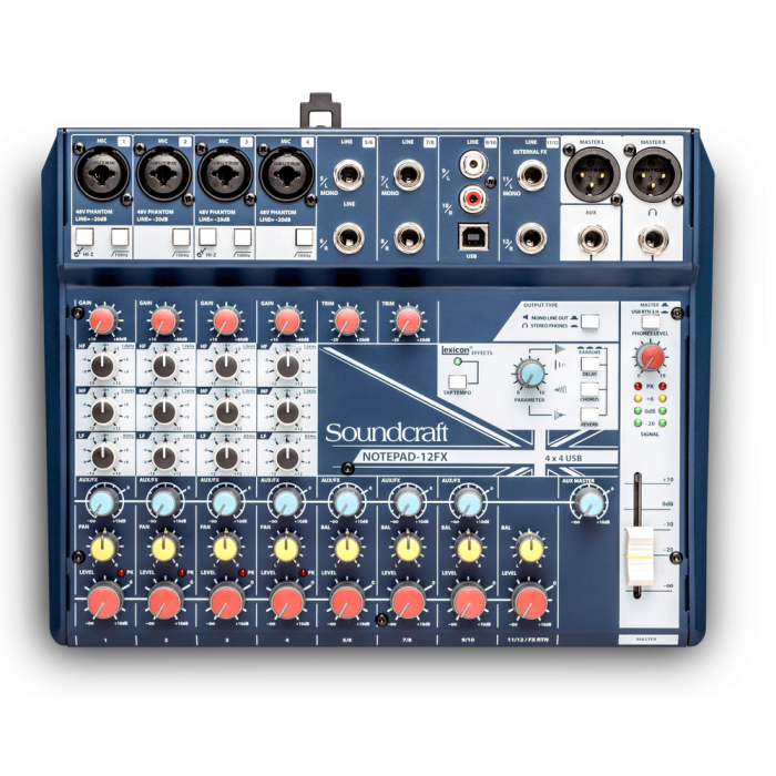 SOUNDCRAFT Notepad 12Fx Mesa de Mezclas Compacta con Interfaz USB y Procesamiento Digital Lexicon