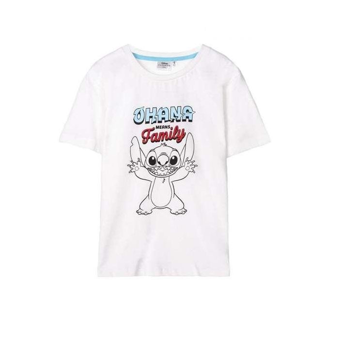 Camiseta de Manga Corta Stitch Blanco 4 Años 0 Camiseta de Manga Corta Stitch Blanco 4 Años 0
