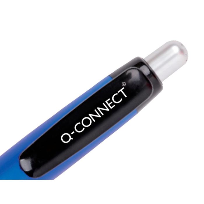 Boligrafo Q-Connect Premium Retractil Con Sujecion De Caucho Color Azul Punta 1 mm 10 unidades 3