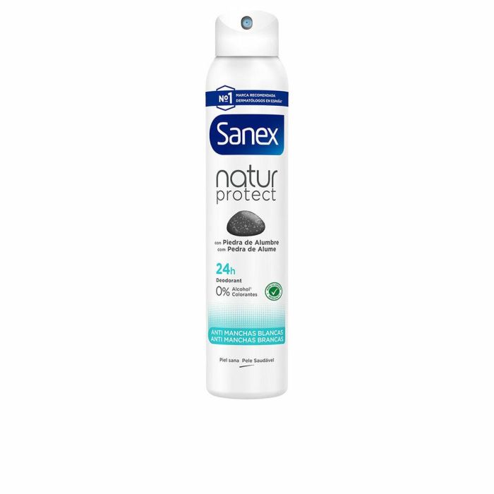 Sanex Desodorante Natur Protect 0% Invisible Vaporizador Anti-Manchas 24h Sin Alcohol Piedra de Alumbre Piel Normal 200 ml