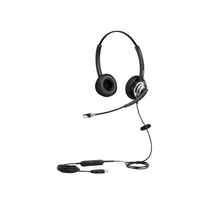Plusonic 8.2MS Auriculares USB Binaurales con Cancelación de Ruido y Banda Ancha