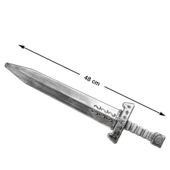 Espada Vikinga Corta de 48 cm con Empuñadura de Guerrero para Disfraces y Eventos Medievales