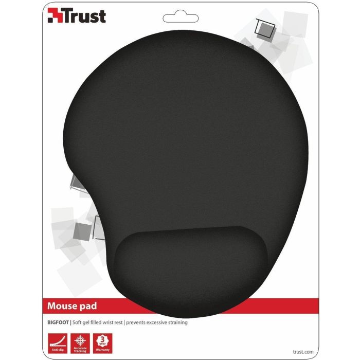Trust Bigfoot Alfombrilla Ergonómica Antideslizante para Ratón con Relleno de Gel, Negro Trust Bigfoot Alfombrilla Ergonómica Antideslizante para Ratón con Relleno de Gel, Negro