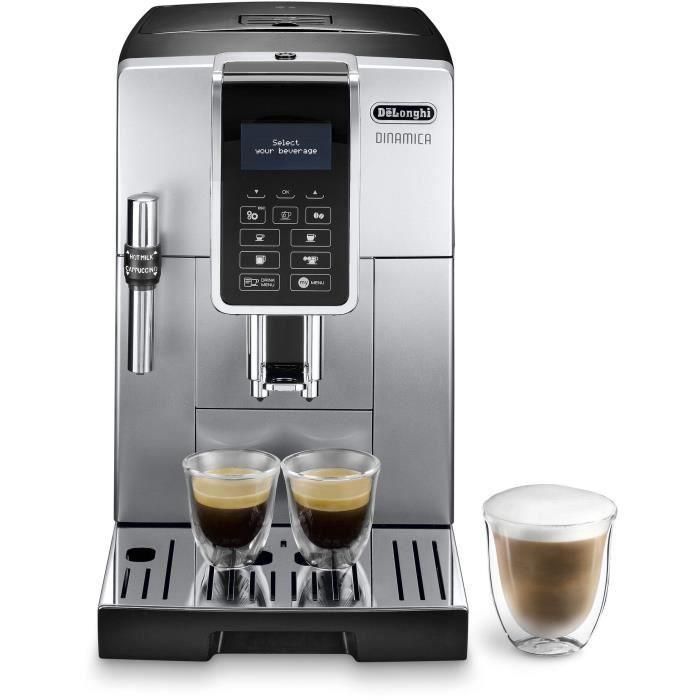 De'Longhi ECAM 350.35.SB Cafetera Superautomática Dinamica, Pantalla Táctil Gráfica, 4 Recetas de Café, Granos 300g, Plata