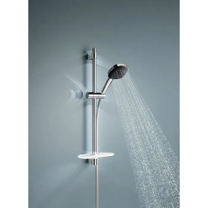 Grohe Set de Ducha Vitalio Comfort 110 26929001 con Rociador de 2 Chorros, Barra, Flexo y Estante - Cromo 1