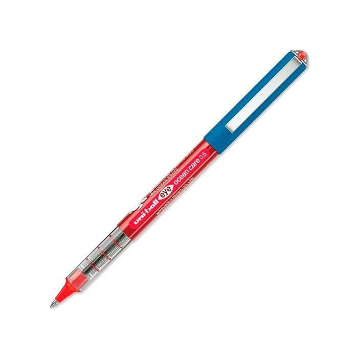 Uni-Ball Ub-150Rop Bolígrafo Rollerball Eye Ocean Care 0.5 mm Rojo Tinta Super Ink Anti-Manipulación (12 Unidades) (12 Unidades)