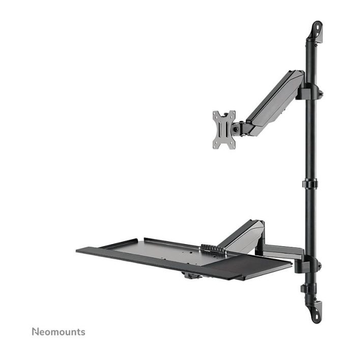 Neomounts WL90-325BL1 Soporte de Pared Móvil para Monitor 17-32", 9 kg, Resorte de Gas, Rotación 360°, Inclinación, Negro - Soporte de Trabajo de Pie/Sentado
