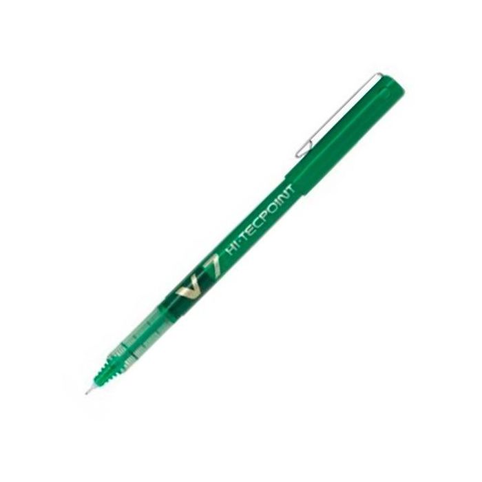Pilot Roller Tinta Líquida V-7 Hi-Tecpoint Verde 0.7 mm Punta de Aguja con Visor de Tinta