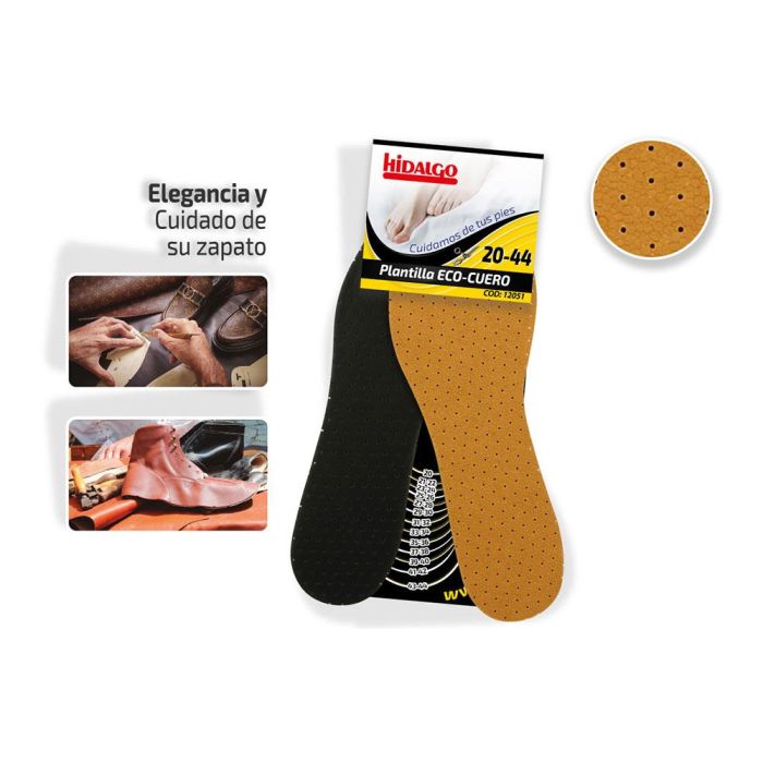 Hidalgo Plantilla Eco-cuero Multitalla Recortable para Calzado Talla 20-44 Elegancia y Cuidado del Zapato 1