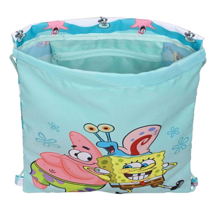 Bolsa Mochila con Cuerdas Spongebob Stay positive Azul Blanco 26 x 34 x 1 cm 3 Bolsa Mochila con Cuerdas Spongebob Stay positive Azul Blanco 26 x 34 x 1 cm 3