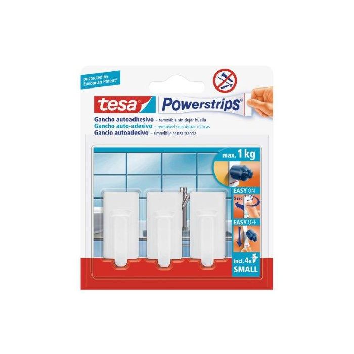 Tesa Powerstrips Classic Blanco Colgador hasta 1kg 57530 0 Tesa Powerstrips Classic Blanco Colgador hasta 1kg 57530 0