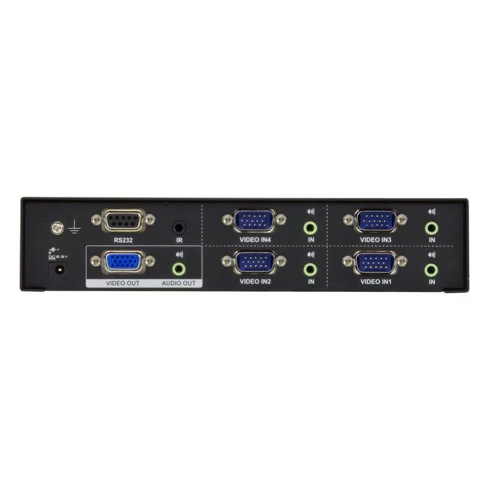 Aten VS0401 Conmutador Switch VGA/Audio de 4 Puertos para 4 Fuentes AV a 1 Pantalla, Control RS-232 para Reuniones y Presentaciones 2