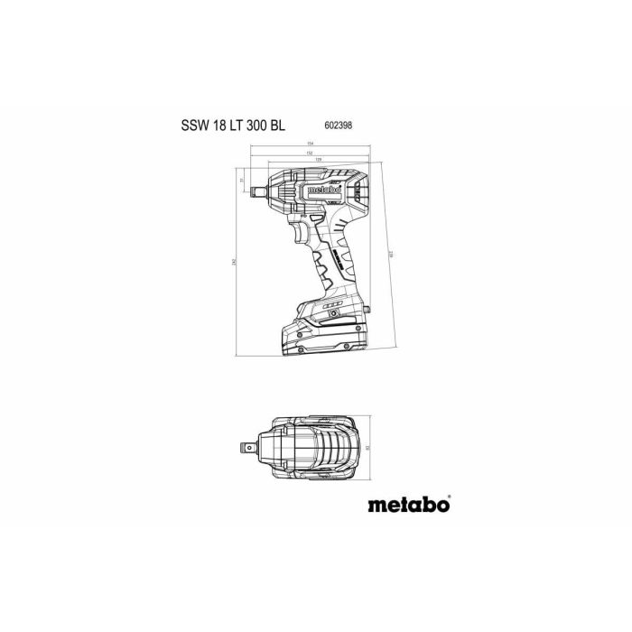 Metabo SSW 18 LT 300 BL Atornillador de impacto a batería 18V con MetaBOX 145 1 Metabo SSW 18 LT 300 BL Atornillador de impacto a batería 18V con MetaBOX 145 1