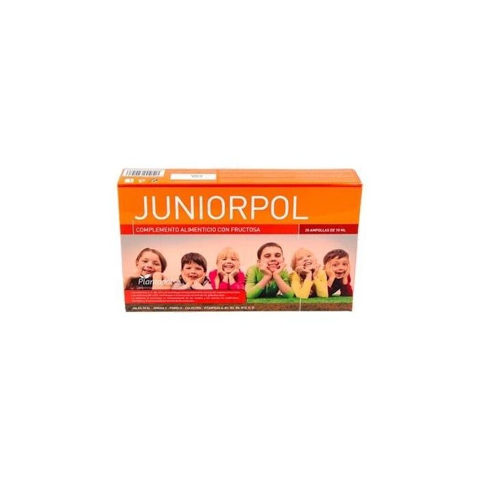 PLANTAPOL Junior Pol Jalea Real y Vitaminas para Niños: Defensas y Energía, 20 Ampollas