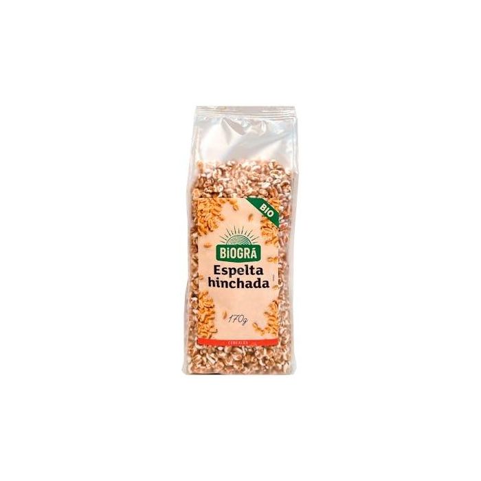 BIOGRA Espelta Hinchada Bio Sin Azúcares Añadidos 170g - Cereal Vegano para Desayunos y Meriendas
