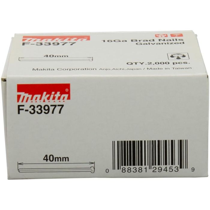 Makita F-33977 Clavo de puntilla galvanizado de cabeza plana 40mm para madera (2000 unidades) 2