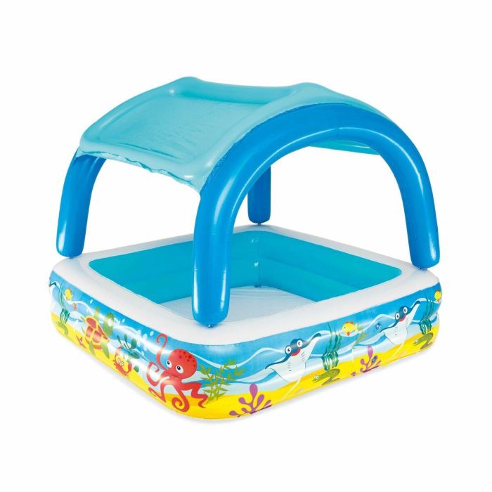 Bestway Piscina Hinchable Infantil Techo Desmontable 140x140x114 cm +2 Años Jardin 52192 14