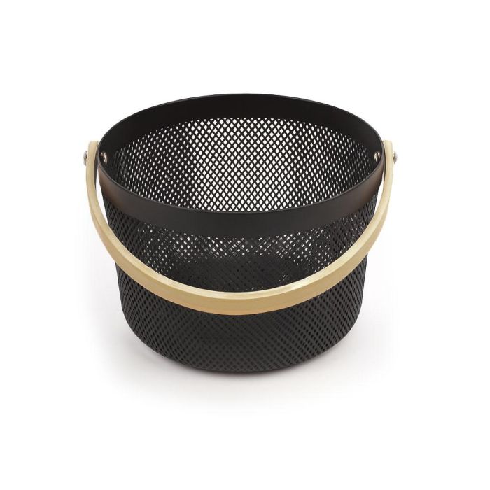 Inde Cesta Organizadora Redonda Plástico con Asa de Madera Confortime 26.7 x 26.6 x 17.7 cm 3