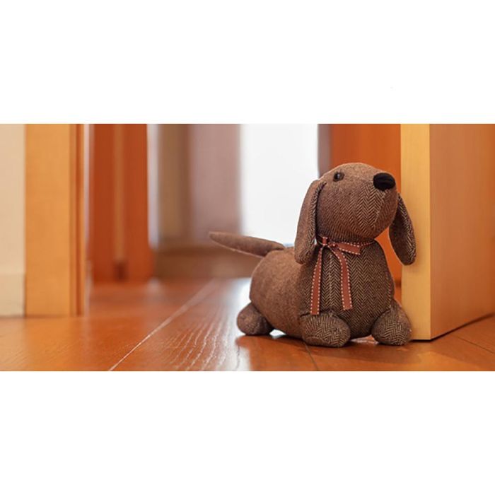 Inofix Tope textil sujetapuertas perro marrón, tejido de poliéster, previene portazos, decorativo 20x40x10cm 1 Inofix Tope textil sujetapuertas perro marrón, tejido de poliéster, previene portazos, decorativo 20x40x10cm 1