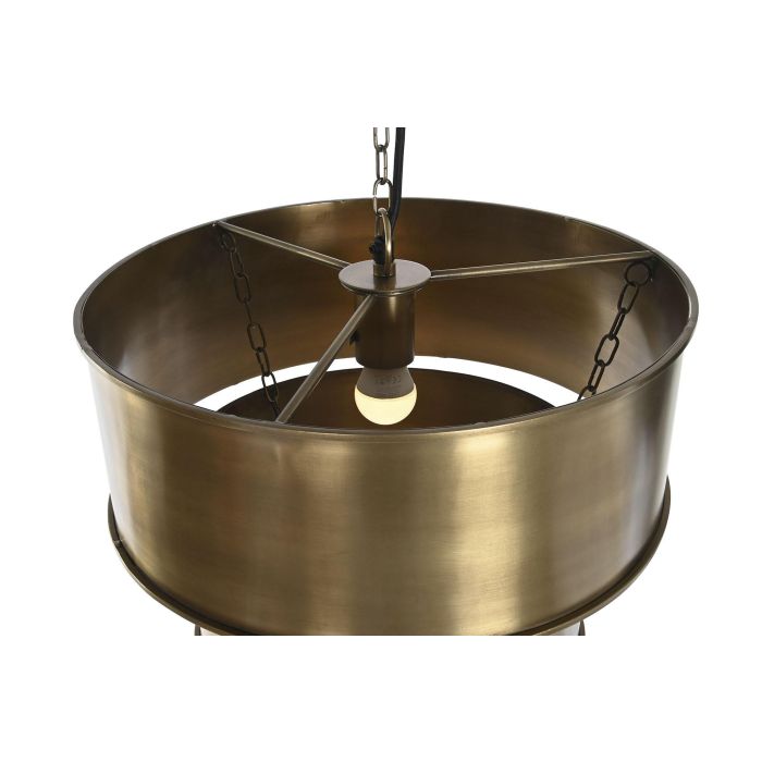 DKD Home Decor Lámpara de Techo Glam Dorada de Hierro, compatible con 1 Bombilla E27, 50W máximo, 42x42x41 cm 1