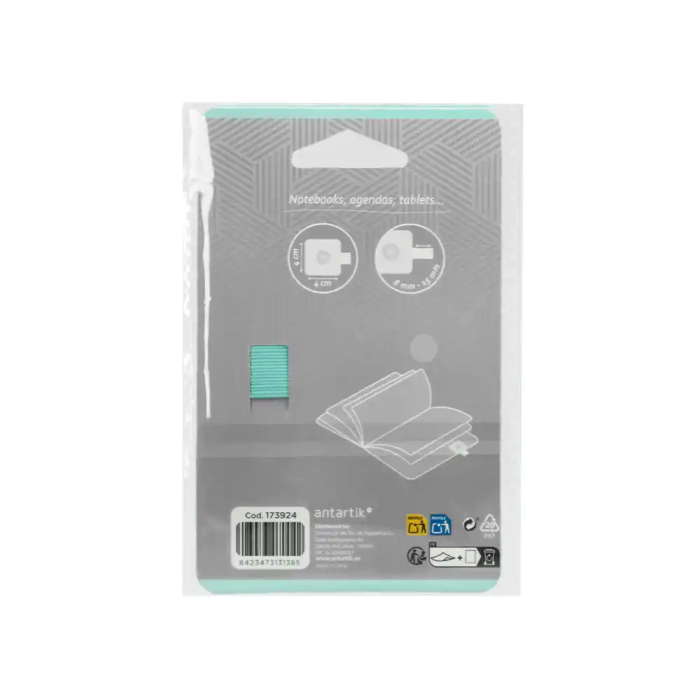 Antartik Portabolígrafo Autoadhesivo para Cuaderno, Agenda y Tablet hasta 15mm Grosor, Gris y Turquesa 2 Antartik Portabolígrafo Autoadhesivo para Cuaderno, Agenda y Tablet hasta 15mm Grosor, Gris y Turquesa 2