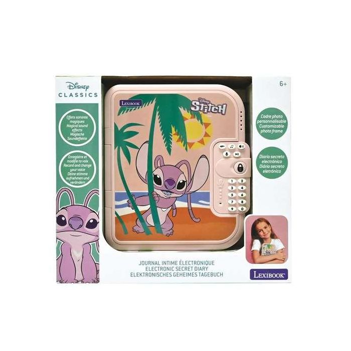 Lexibook Diario Electronico Angel Stitch Disney con Contraseña Protegida y Bolígrafo