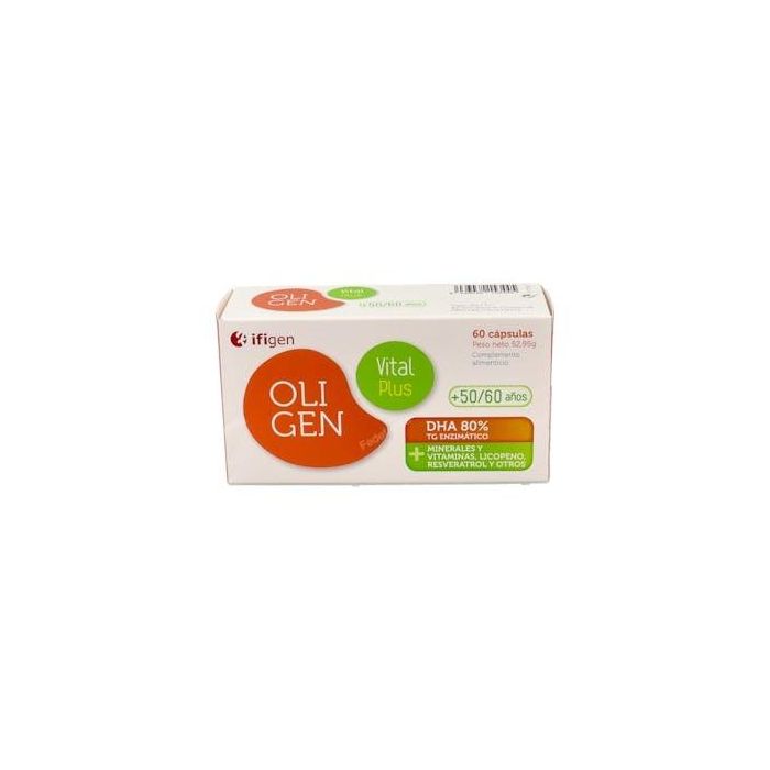 IFIGEN Oligen Vital Plus (Oligen Senior) 60 cápsulas, suplemento DHA, vitaminas y minerales para mayores de 50 años