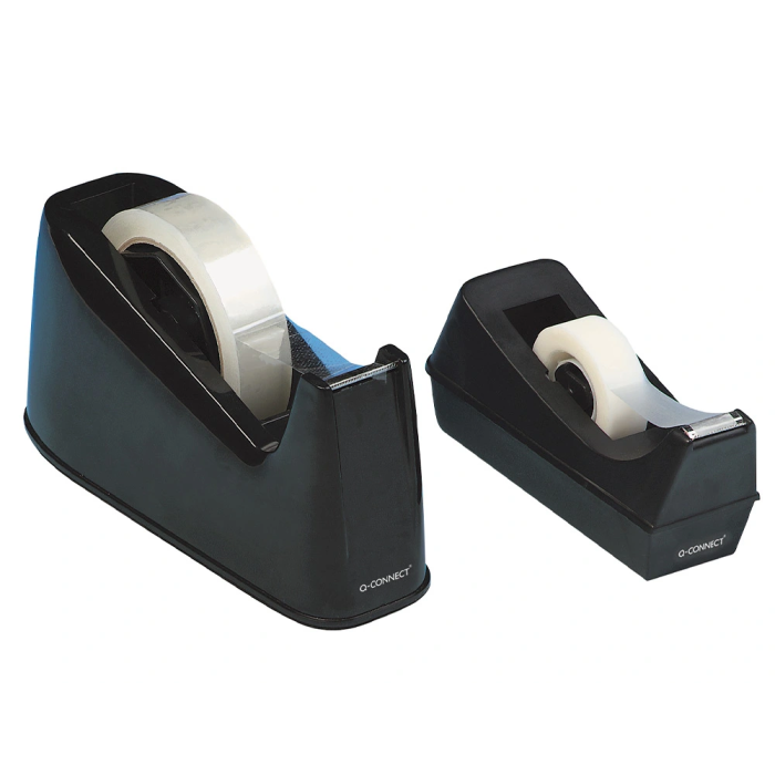 Q-connect Portarrollo sobremesa de plástico para cinta de 33m, color negro, 71x170x75 mm 3