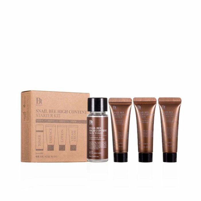 Benton SNAIL BEE HIGH STARTER ESTUCHE 4pz Tónico Facial, Esencia, Loción y Crema para Todo Tipo de Piel Revitalizante y Regenerativa