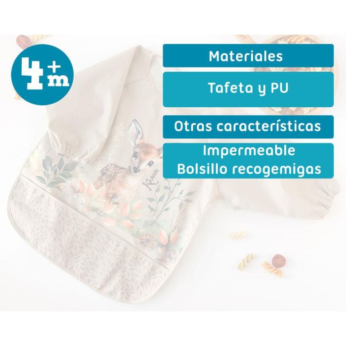 Babero Impermeable Con Mangas Ciervo Beige 5 Babero Impermeable Con Mangas Ciervo Beige 5