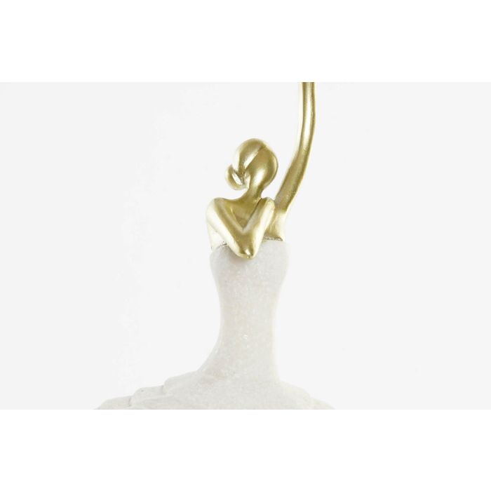 DKD Home Decor Figura Romantico Bailarina Resina Blanco Dorado 12.5 x 40 x 13.5 cm 1