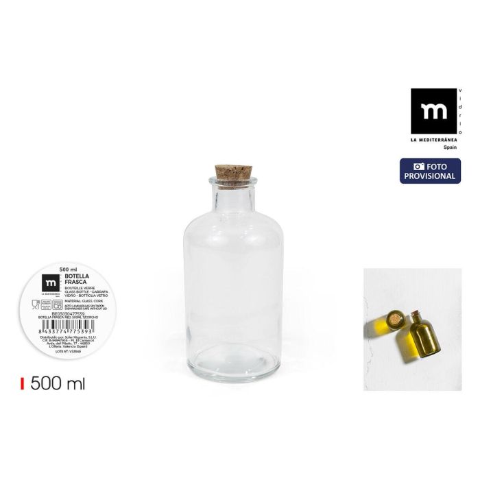 Botella de Cristal La Mediterránea 500 ml 0,5 L (16 Unidades) 3 Botella de Cristal La Mediterránea 500 ml 0,5 L (16 Unidades) 3